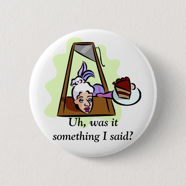 Badge Rond 5 Cm Marie Antoinette à la Guillotine (Devant)