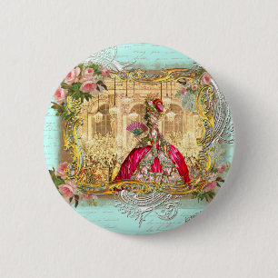 Badge Rond 5 Cm Marie Antoinette à Versailles à Aqua