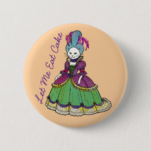Badge Rond 5 Cm Marie Antoinette chat Rococo Baroque Style Gâteau
