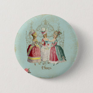 Badge Rond 5 Cm Marie Antoinette Française Paris dames