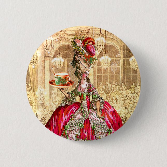 Badge Rond 5 Cm Marie Antoinette Thé de Noël (Devant)