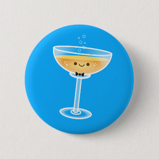 Badge Rond 5 Cm Marié de Kawaii Champagne