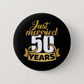 Badge Rond 5 Cm Marié il y a 50 ans, anniversaire d'mariage d'or