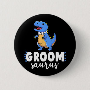 Badge Rond 5 Cm Marié Saurus Dinosaure Fiançailles Mariage Couple 
