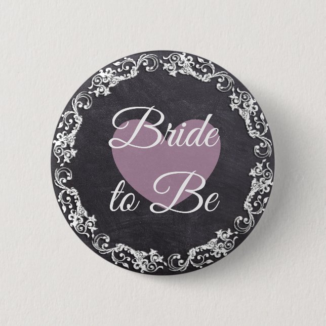Badge Rond 5 Cm Mariée à être Chalkboard Style Bachelorette Party (Devant)