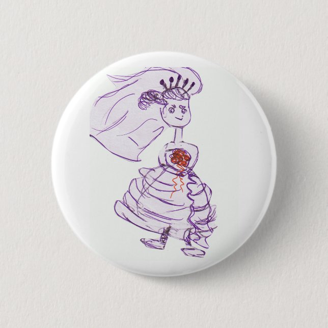 Badge Rond 5 Cm Mariée adorable (Devant)