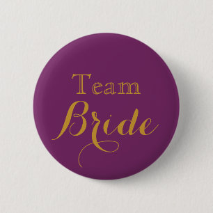 Badge Rond 5 Cm Mariée de l'équipe de Mariage violet