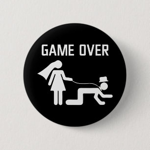 Badge Rond 5 Cm Mariée Drôle Marié Mariage Célibataire Enterrement