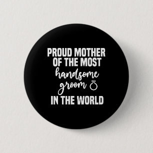 Badge Rond 5 Cm Mariée du marié le plus beau jour de la fête des m