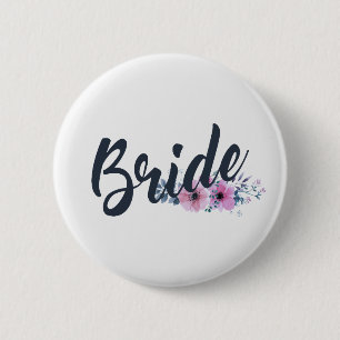 Badge Rond 5 Cm Mariée Élégante Calligraphie de Mariage   Épinglet