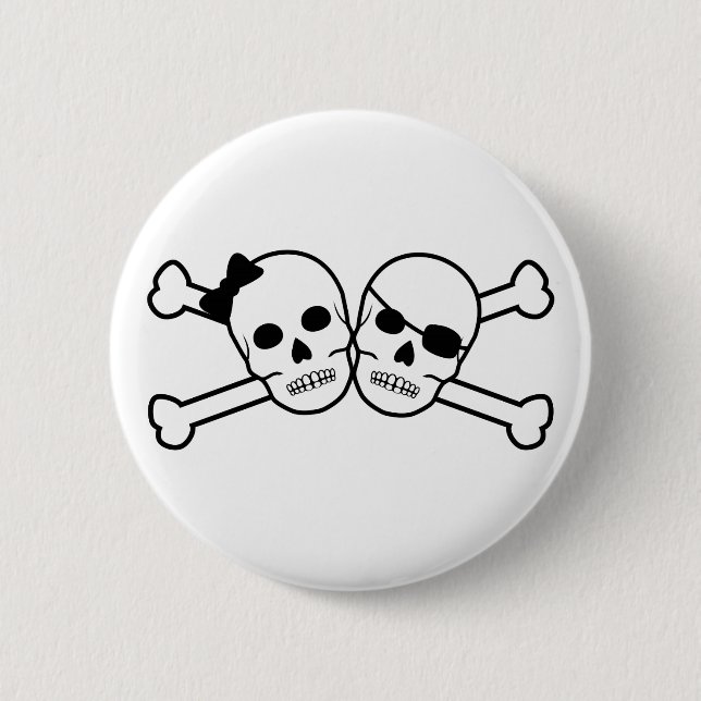Badge Rond 5 Cm mariée et mariée pirate (Devant)