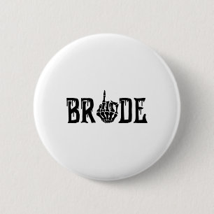 Badge Rond 5 Cm Mariée Groom Skeleton main Halloween Mariage Bache