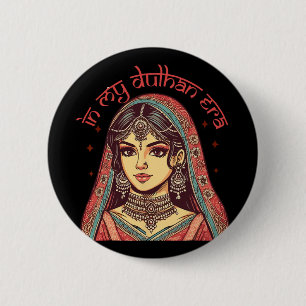 Badge Rond 5 Cm Mariée indienne à marier Mariage Desi dans mon Dul
