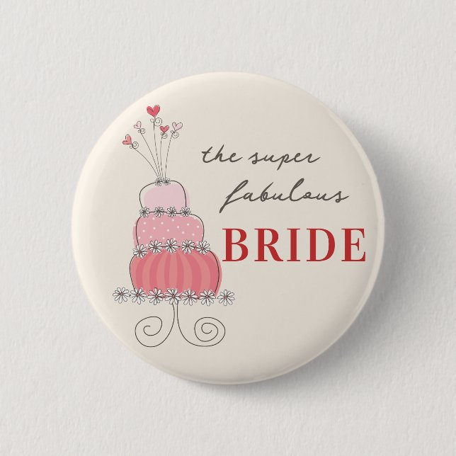 Badge Rond 5 Cm Mariée Rose pâle chic Étiquette de nom de gâteau d (Devant)