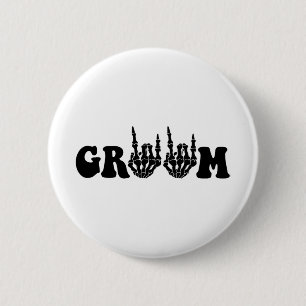 Badge Rond 5 Cm Mariée squelette gothique mariage d'Halloween Bach