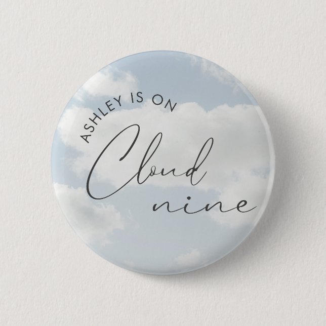 Badge Rond 5 Cm Mariée sur un petit nuage Baby Shower  (Devant)