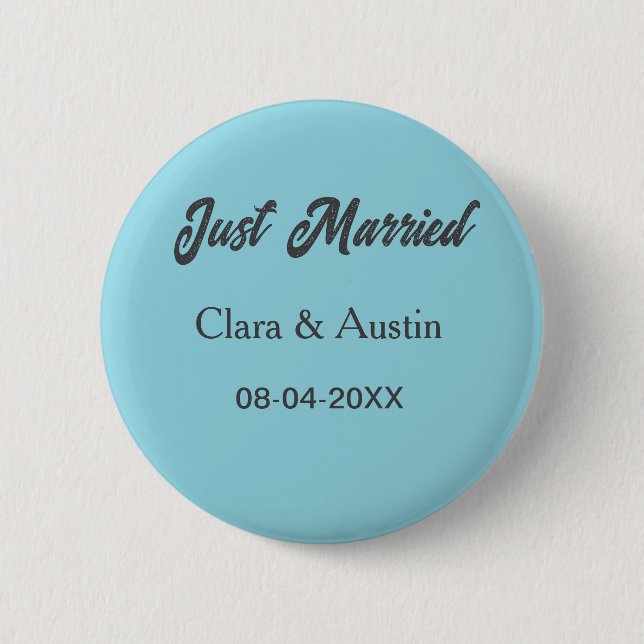 Badge Rond 5 Cm Mariés add nom du couple date année simulation de  (Devant)