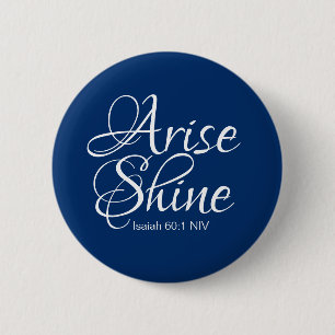 Badge Rond 5 Cm Marine Blue Inspirational Lever et brillant chréti