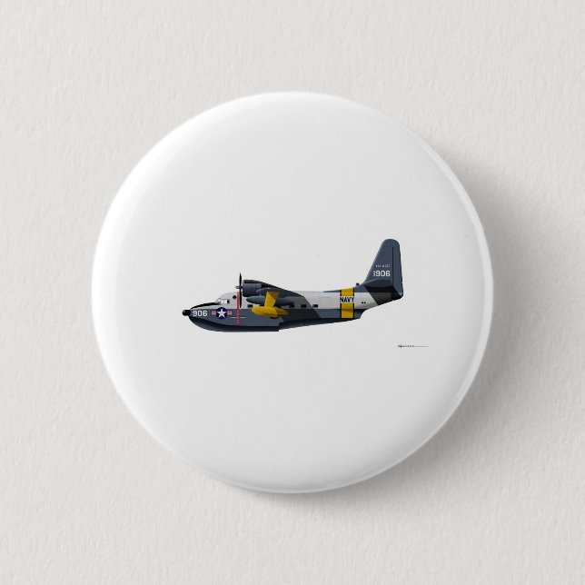 Badge Rond 5 Cm Marine d'albatros de Grumman HU-16B (Devant)