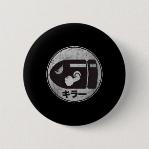 Badge Rond 5 Cm Mario Bullet Bill Distressed Kanji Logo