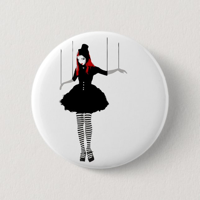 Badge Rond 5 Cm marionnette de cabaret (Devant)