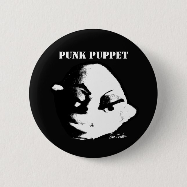 Badge Rond 5 Cm Marionnette Punk (création Erica Crooks) (Devant)