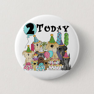 Badge Rond 5 Cm Marionnettes 2e anniversaire Bash Tshirts et cadea