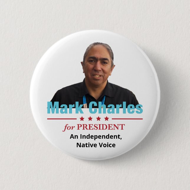 Badge Rond 5 Cm Mark Charles pour Président 2020 (Devant)