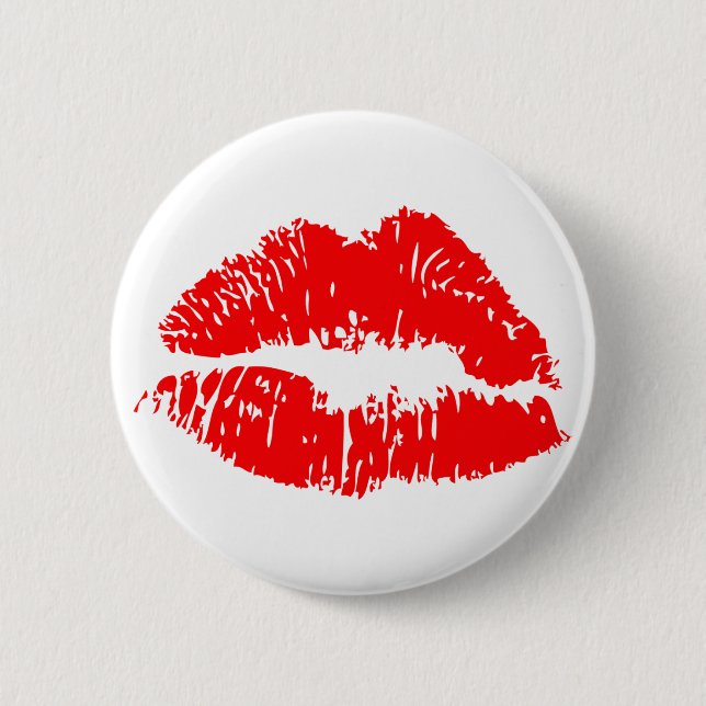 Badge Rond 5 Cm Mark de baiser rouge (Devant)