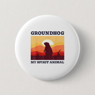 Badge Rond 5 Cm Marmotte Est Mon Animal Spirituel Drôle D'Hommes R