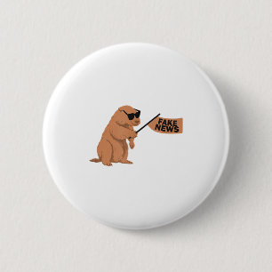 Badge Rond 5 Cm Marmotte Fausse Actualité Marmotte Influenceur Rés