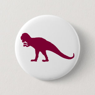 Badge Rond 5 Cm Maroon Dinosaur