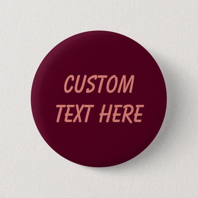 Badge Rond 5 Cm Maroon simple minimaliste (Devant)