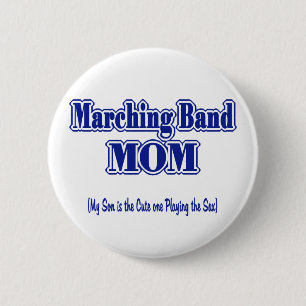 Badge Rond 5 Cm Marquage de bande maman/ saxophone