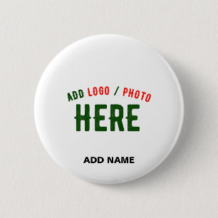 BADGE ROND 5 CM MARQUE BLANCHE MODERNE ET PERSONNALISABLE VÉRIFIÉE