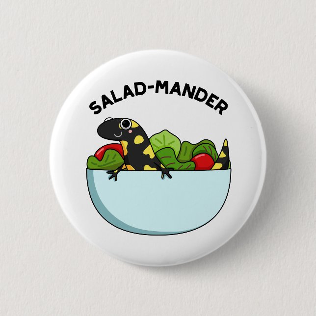 Badge Rond 5 Cm Marque de salade Funny Salamander Animal Pun (Devant)