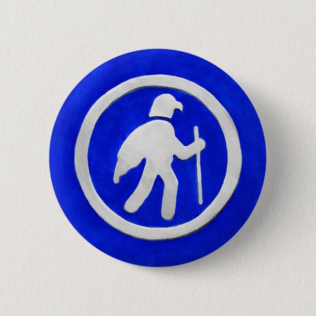 Badge Rond 5 Cm Marqueur de sentier de faucon (Devant)