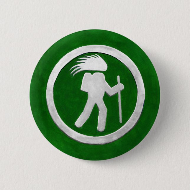 Badge Rond 5 Cm Marqueur de sentier de porc-épic (Devant)