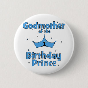 Badge Rond 5 Cm Marraine du ęr prince d'anniversaire