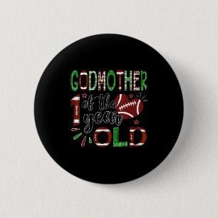 Badge Rond 5 Cm Marraine du football de 1 an 1er anniversaire