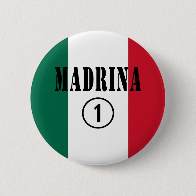 Badge Rond 5 Cm Marraines mexicaines : L'ONU de Madrina Numero (Devant)