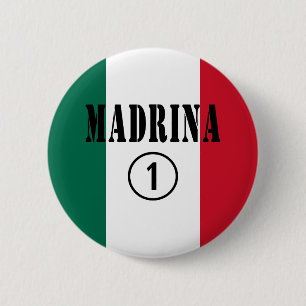 Badge Rond 5 Cm Marraines mexicaines : L'ONU de Madrina Numero