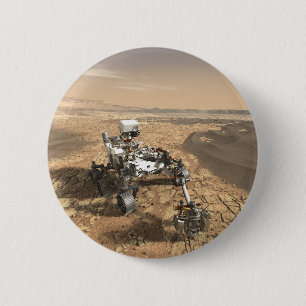 Badge Rond 5 Cm Mars 2020 Rover Sur La Surface De Mars.