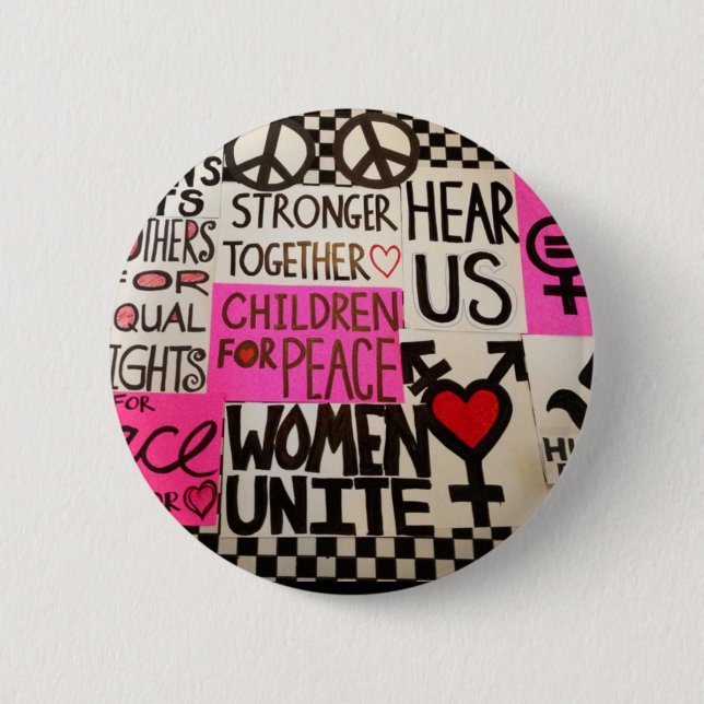 Badge Rond 5 Cm Mars des femmes continue, Pin (2,25" rond) (Devant)