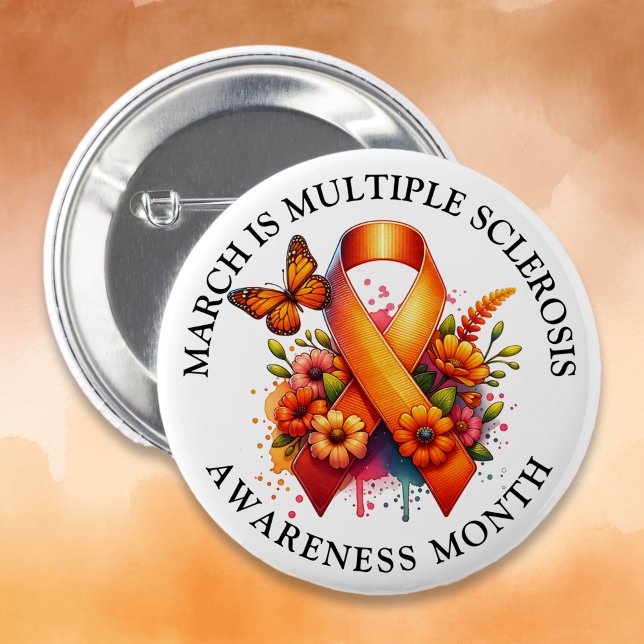 Badge Rond 5 Cm Mars est le mois de sensibilisation à la sclérose  (Créateur téléchargé)