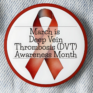 Badge Rond 5 Cm Mars Mois de sensibilisation à la thrombose des ve