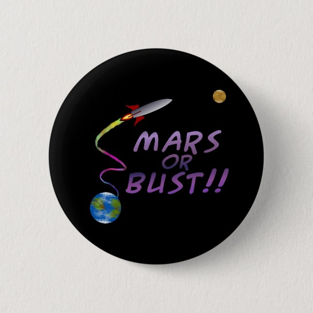 Badge Rond 5 Cm Mars ou buste ! ! Bouton (Devant)