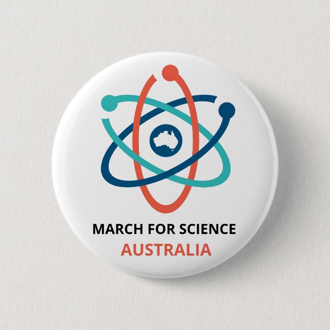 Badge Rond 5 Cm Mars pour la Science - Australie - (Devant)