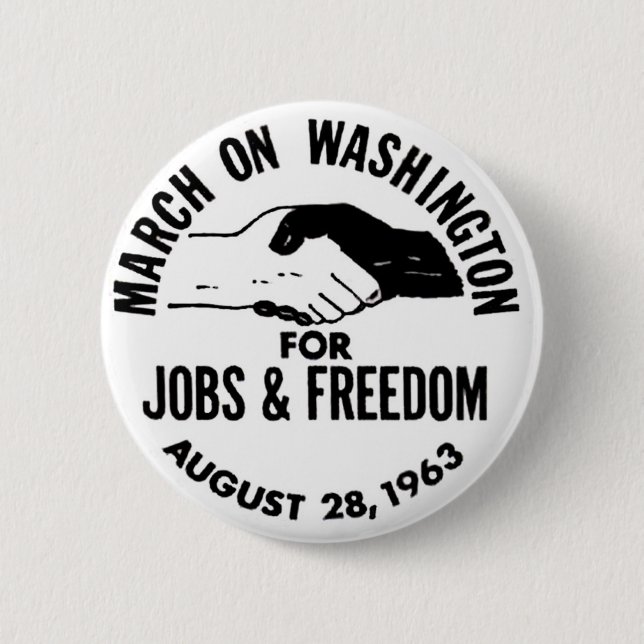 Badge Rond 5 Cm Mars sur Washington 1963 (Devant)