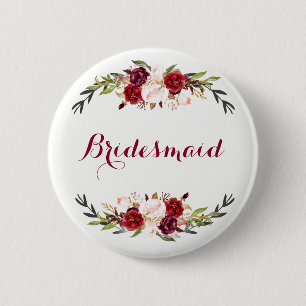 Badge Rond 5 Cm marsala bordeaux rouge rose